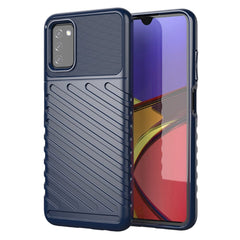 Samsung Galaxy A03s Thunder Series Twill Plastik Cover - Blå