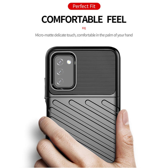 Samsung Galaxy A03s Thunder Series Twill Plastik Cover - Blå