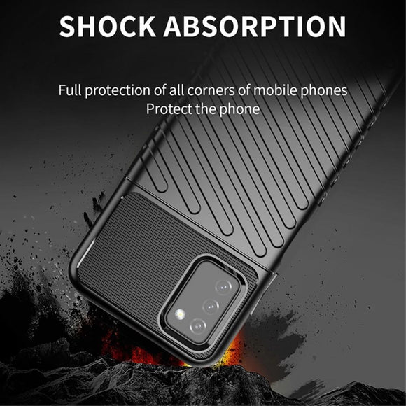Samsung Galaxy A03s Thunder Series Twill Plastik Cover - Grøn
