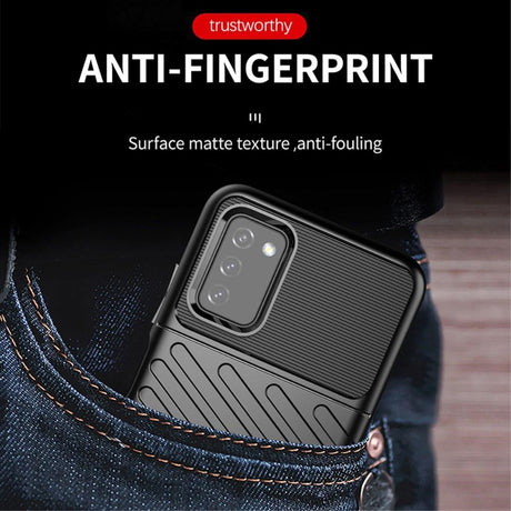 Samsung Galaxy A03s Thunder Series Twill Plastik Cover - Grøn