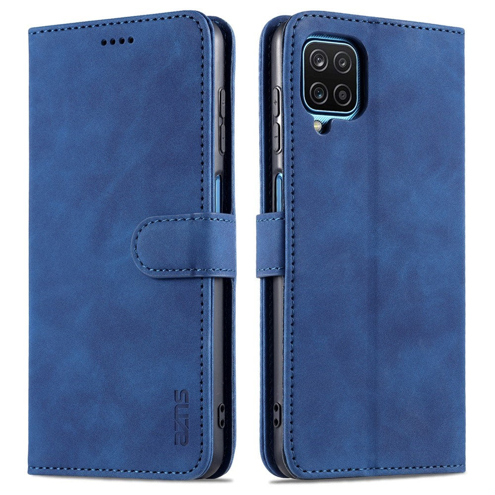 EIDERWOOD Samsung Galaxy A12 Kunstlæder Flip Cover m. Kortholder & Ståfunktion - Blå