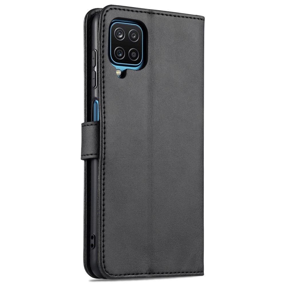 EIDERWOOD Samsung Galaxy A12 Kunstlæder Flip Cover m. Kortholder & Ståfunktion - Sort