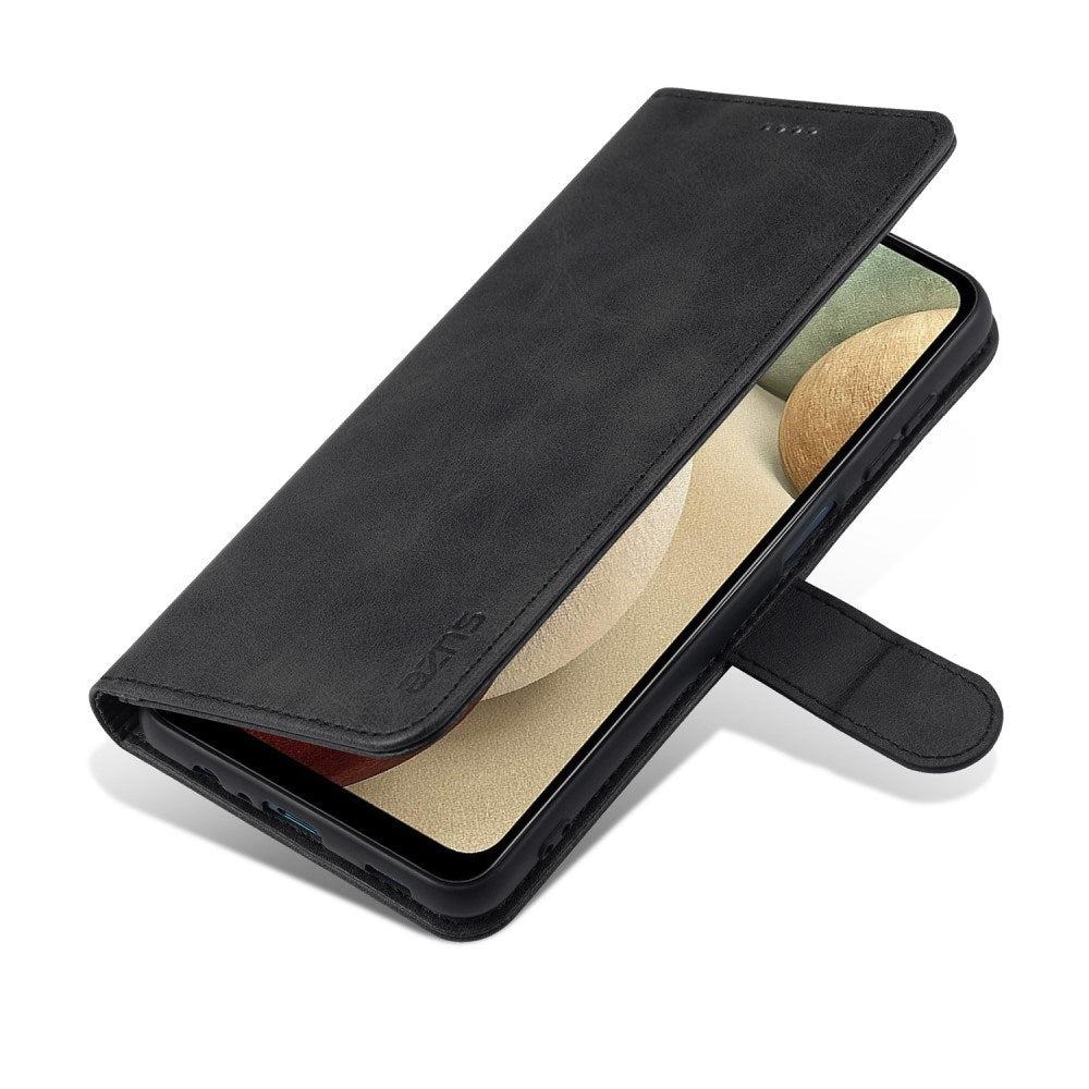 EIDERWOOD Samsung Galaxy A12 Kunstlæder Flip Cover m. Kortholder & Ståfunktion - Sort