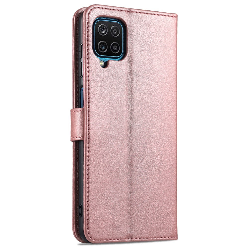EIDERWOOD Samsung Galaxy A12 Kunstlæder Flip Cover m. Kortholder & Ståfunktion - Rose Gold