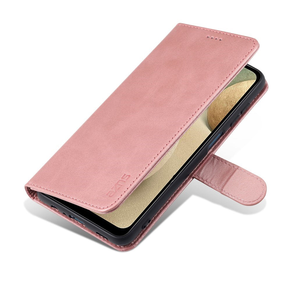 EIDERWOOD Samsung Galaxy A12 Kunstlæder Flip Cover m. Kortholder & Ståfunktion - Rose Gold