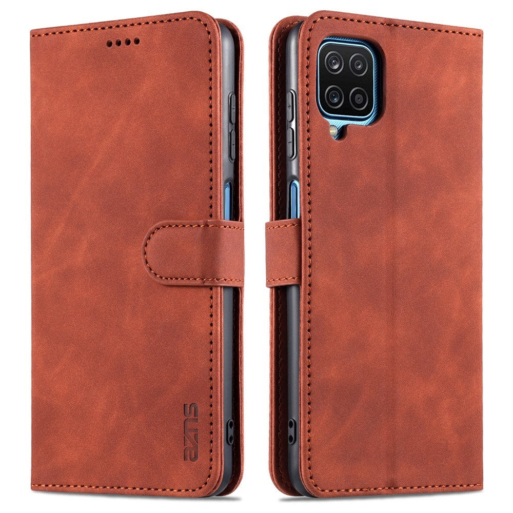 EIDERWOOD Samsung Galaxy A12 Kunstlæder Flip Cover m. Kortholder & Ståfunktion - Brun