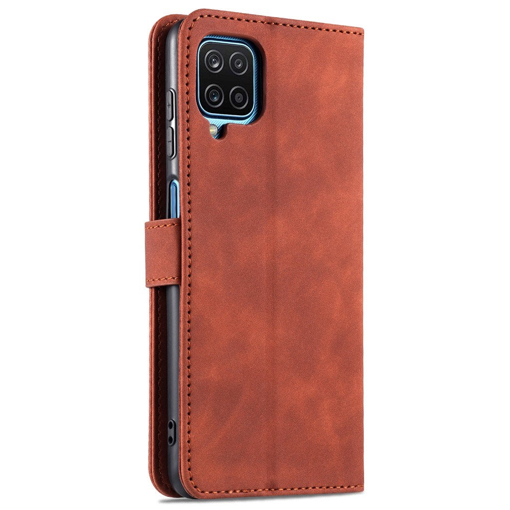 EIDERWOOD Samsung Galaxy A12 Kunstlæder Flip Cover m. Kortholder & Ståfunktion - Brun