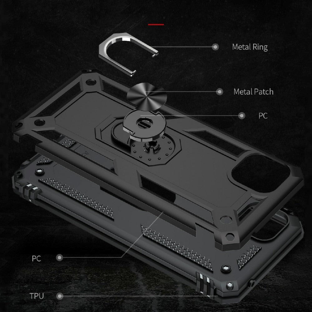 Samsung Galaxy A22 (5G) Hybrid Håndværker Cover m. Magnetisk Kickstand - Sort
