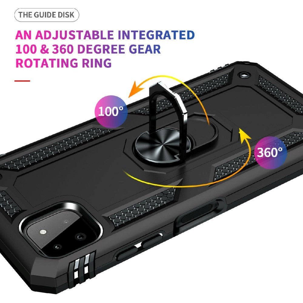 Samsung Galaxy A22 (5G) Hybrid Håndværker Cover m. Magnetisk Kickstand - Sort