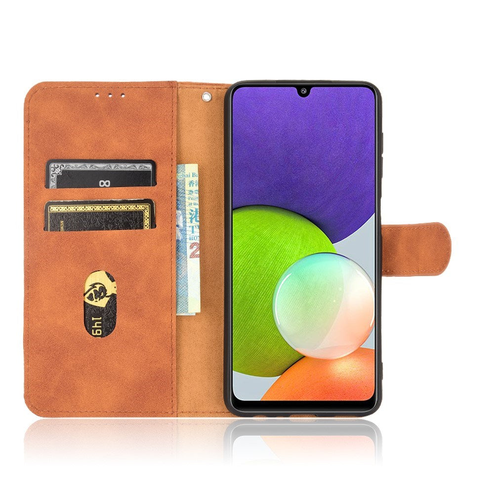 EIDERWOOD Samsung Galaxy A22 (4G) Kunstlæder Flip Cover m. Kortholder & Ståfunktion - Brun