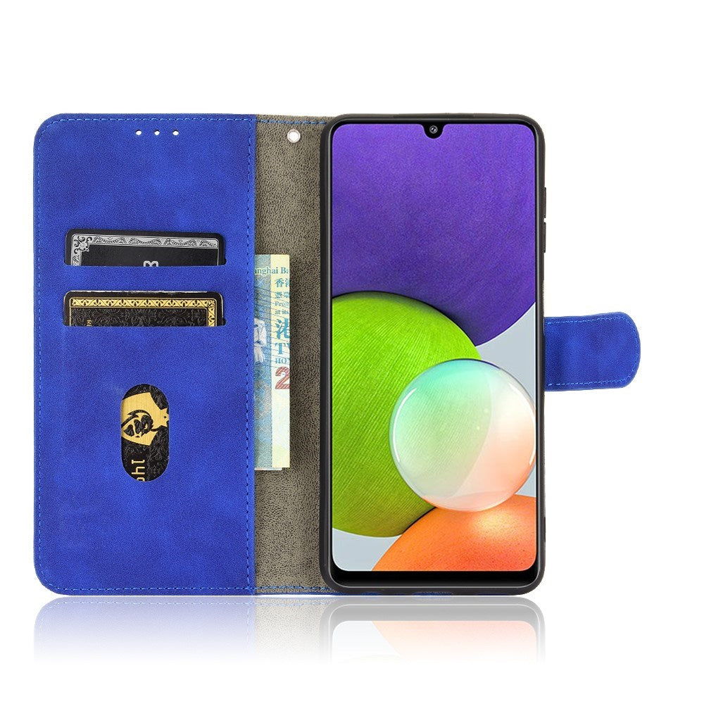 EIDERWOOD Samsung Galaxy A22 (4G) Kunstlæder Flip Cover m. Kortholder & Ståfunktion - Blå