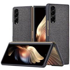 Samsung Galaxy Z Fold3 5G Carbon Fiber Læderbetrukket Cover - Sort