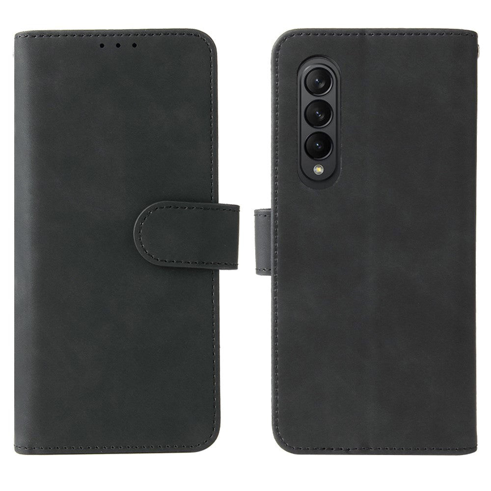 Samsung Galaxy Z Fold3 5G Blødt Læder Cover m. Pung - Sort