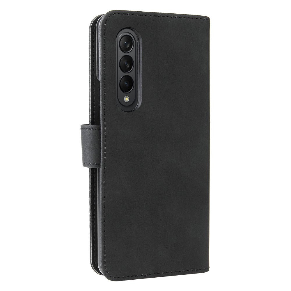 Samsung Galaxy Z Fold3 5G Blødt Læder Cover m. Pung - Sort