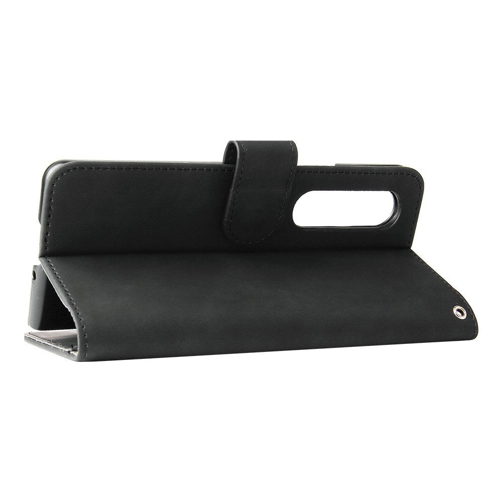 Samsung Galaxy Z Fold3 5G Blødt Læder Cover m. Pung - Sort