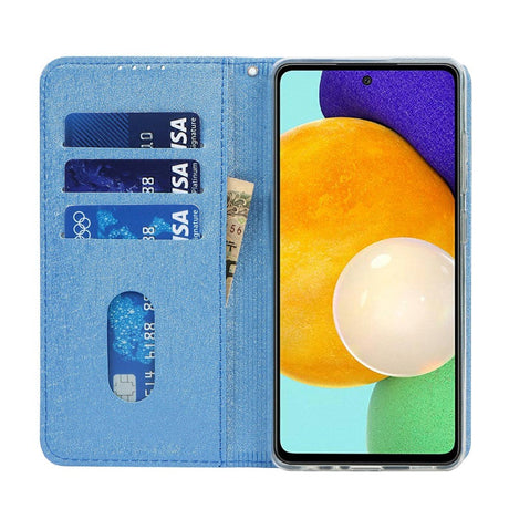 Samsung Galaxy A52 (4G / 5G) / A52s (5G) Læder Cover - Silke Tekstur m. Pung - Blå