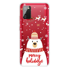 Samsung Galaxy A03s Fleksibelt Plast Julecover - Merry Christmas - Isbjørn