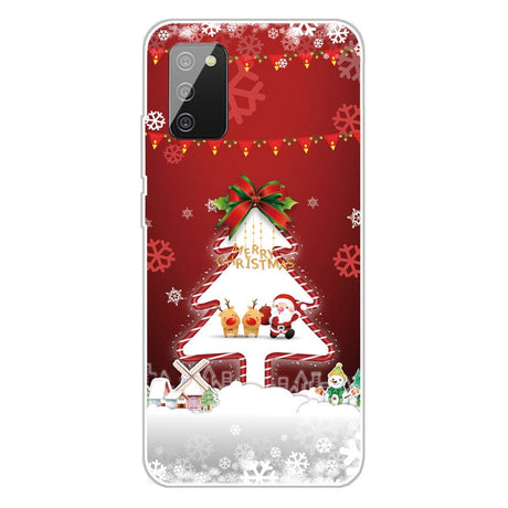 Samsung Galaxy A03s Fleksibelt Plast Julecover - Merry Christmas - Juletræ & Snefnug