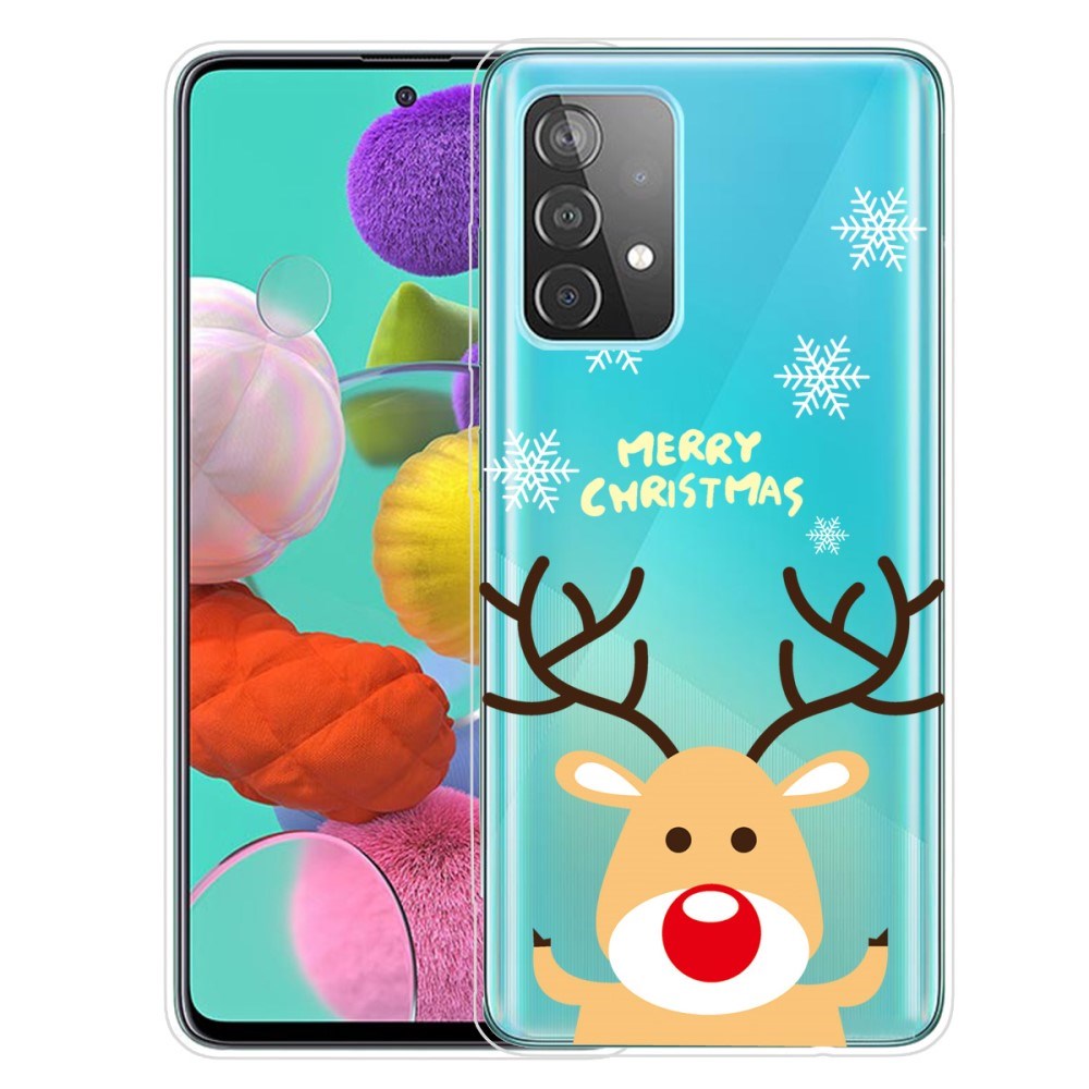 Samsung Galaxy A72 5G / 4G Fleksibelt Plast Julecover - Merry Christmas - Rudolf