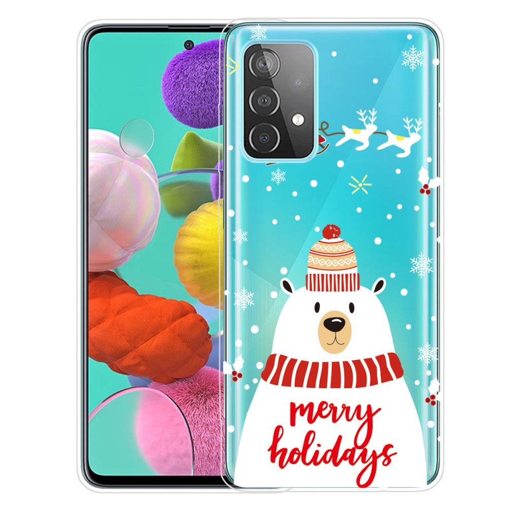 Samsung Galaxy A72 5G / 4G Fleksibelt Plast Julecover - Merry Christmas - Isbjørn
