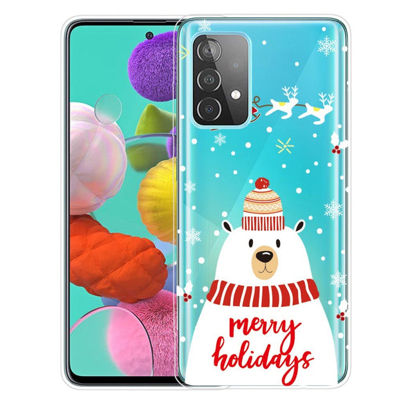 Samsung Galaxy A72 5G / 4G Fleksibelt Plast Julecover - Merry Christmas - Isbjørn