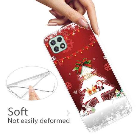 Samsung Galaxy A22 (5G) Fleksibelt Plast Julecover - Merry Christmas - Juletræ & Snefnug