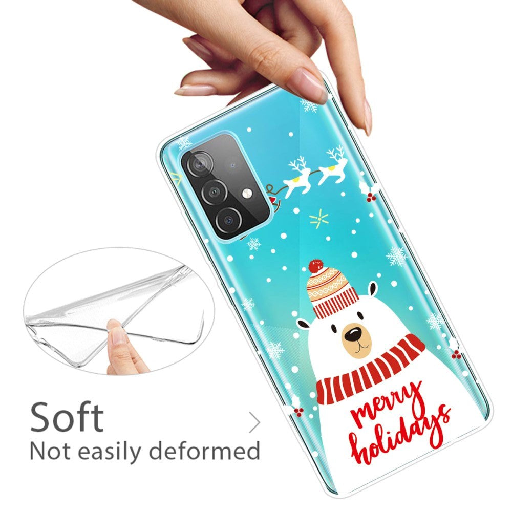 Samsung Galaxy A32 (4G) Fleksibelt Plast Julecover - Merry Christmas - Isbjørn