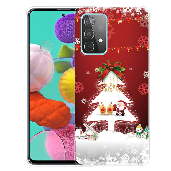 Samsung Galaxy A32 (4G) Fleksibelt Plast Julecover - Merry Christmas - Juletræ & Snefnug