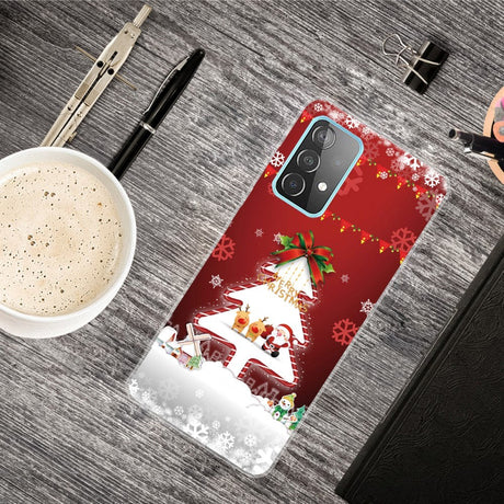 Samsung Galaxy A32 (4G) Fleksibelt Plast Julecover - Merry Christmas - Juletræ & Snefnug