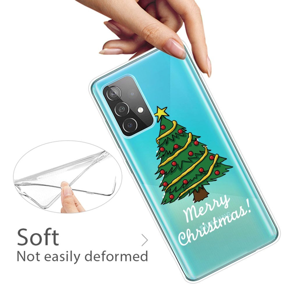 Samsung Galaxy A32 (4G) Fleksibelt Plast Julecover - Merry Christmas - Juletræ