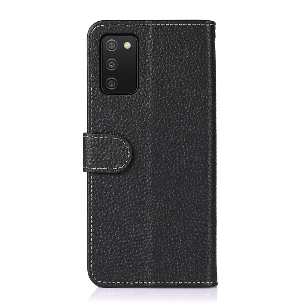 Samsung Galaxy A03s KHAZNEH Læder Cover m. Pung - Sort