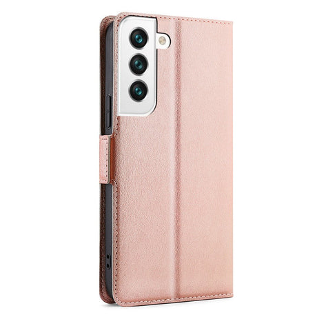 Samsung Galaxy S22 Thin Læder Cover m. Pung - Rose Gold