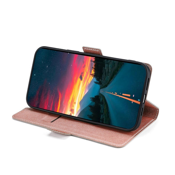 Samsung Galaxy S22 Thin Læder Cover m. Pung - Rose Gold