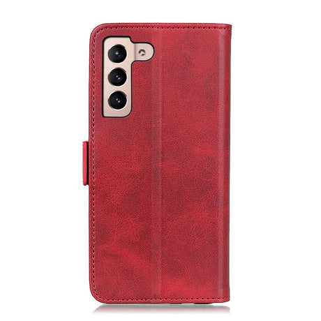 Samsung Galaxy S22 Blødt Læder Cover m. Pung - Rød