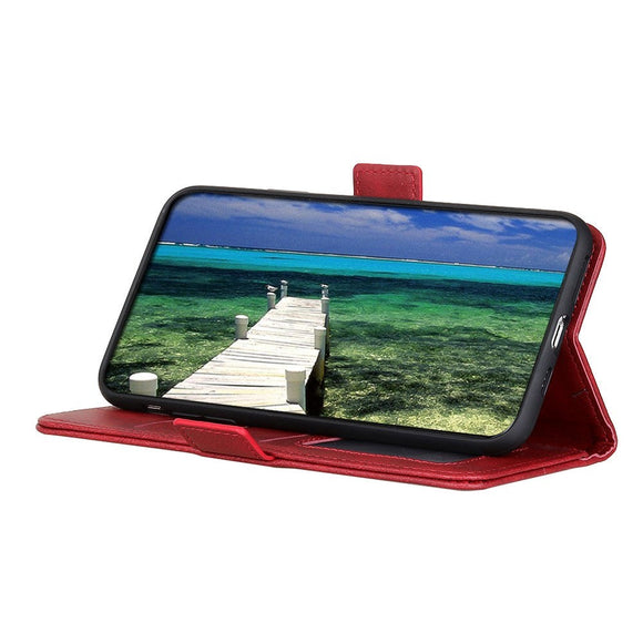 Samsung Galaxy S22 Blødt Læder Cover m. Pung - Rød