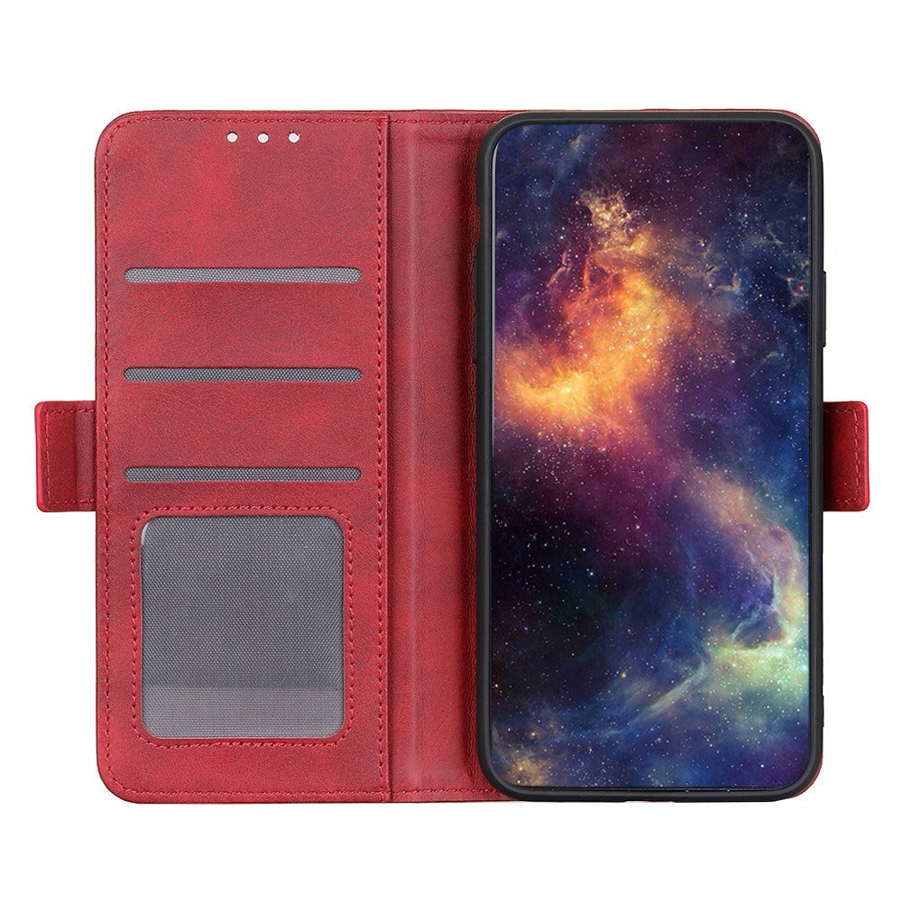 Samsung Galaxy S22 Blødt Læder Cover m. Pung - Rød