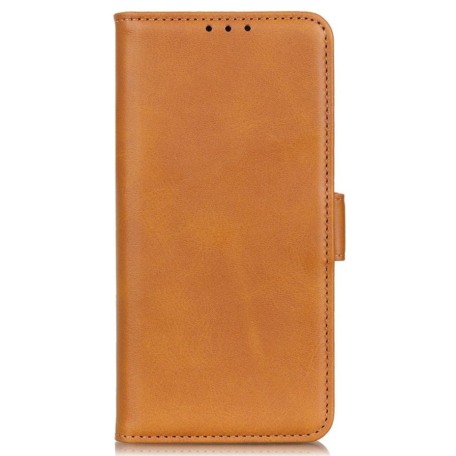 Samsung Galaxy S22 Blødt Læder Cover m. Pung - Brun