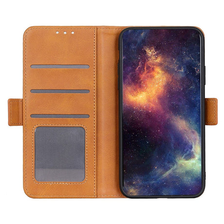 Samsung Galaxy S22 Blødt Læder Cover m. Pung - Brun