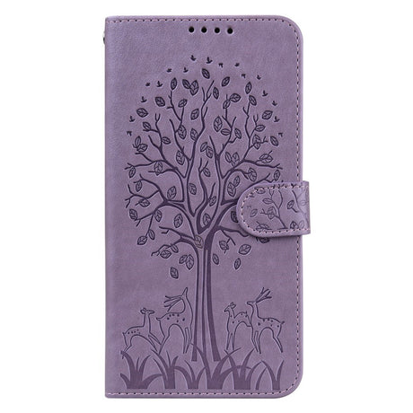 EIDERWOOD Samsung Galaxy S22 Ultra (5G) Imiteret Læder Cover m. Kortholder og Tryk - Lilla