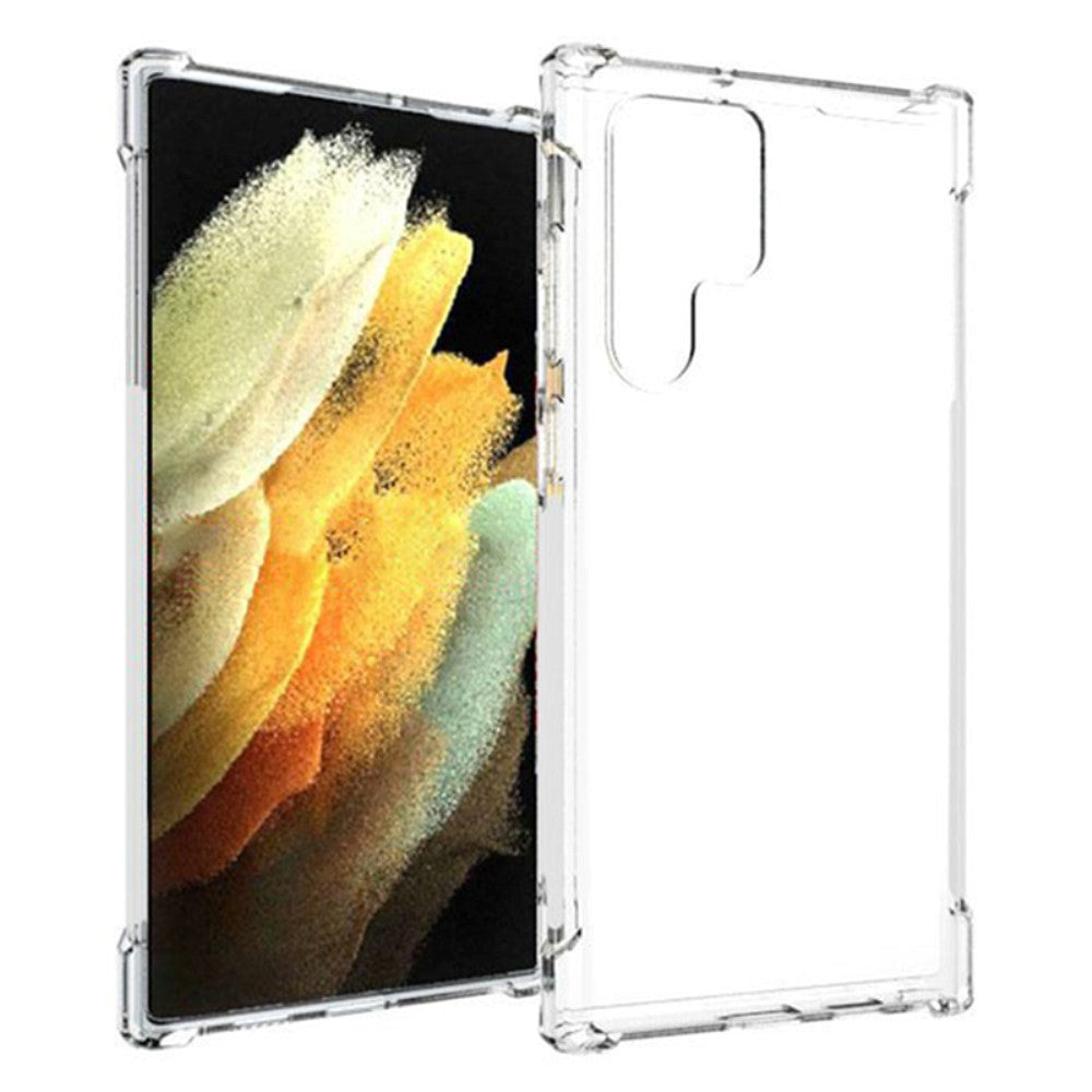 Samsung Galaxy S22 Ultra Shock-Proof Fleksibelt Plastik Cover - Gennemsigtig