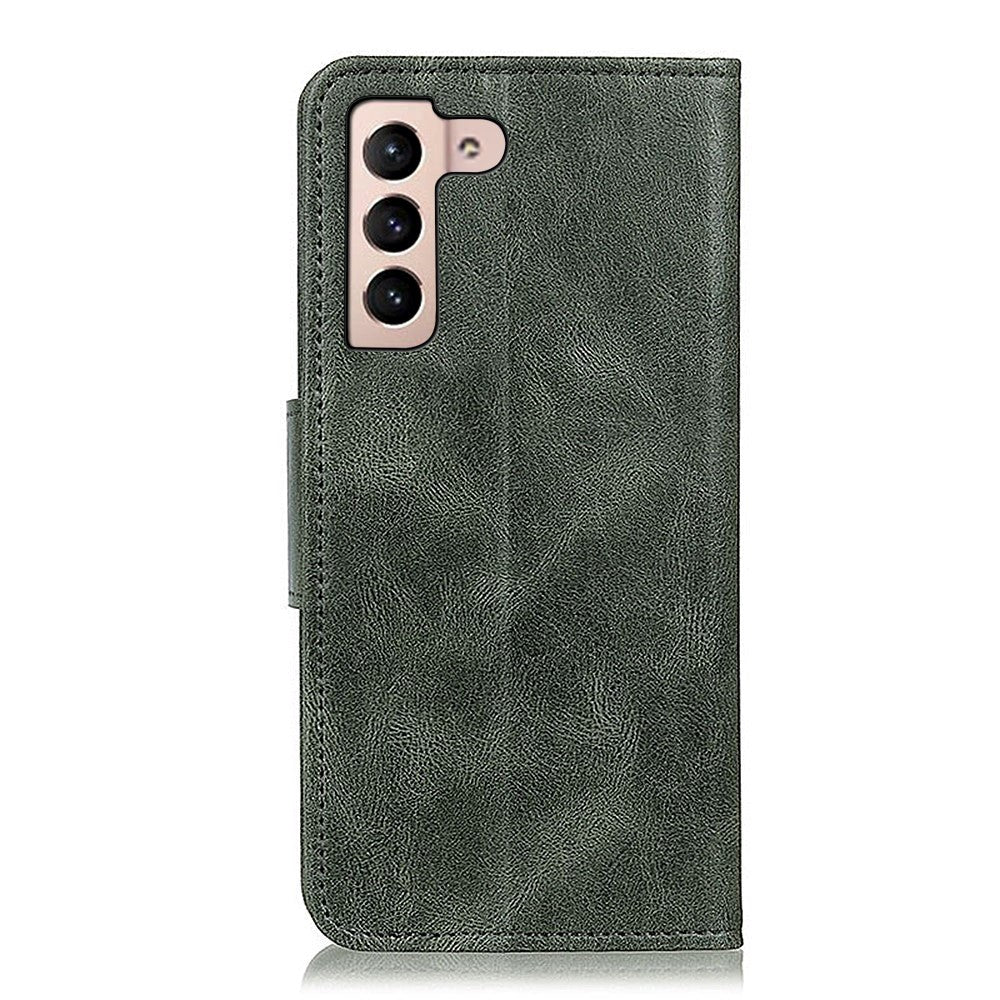 Samsung Galaxy S22 Vintage Horse Texture Læder Cover m. Pung - Grøn
