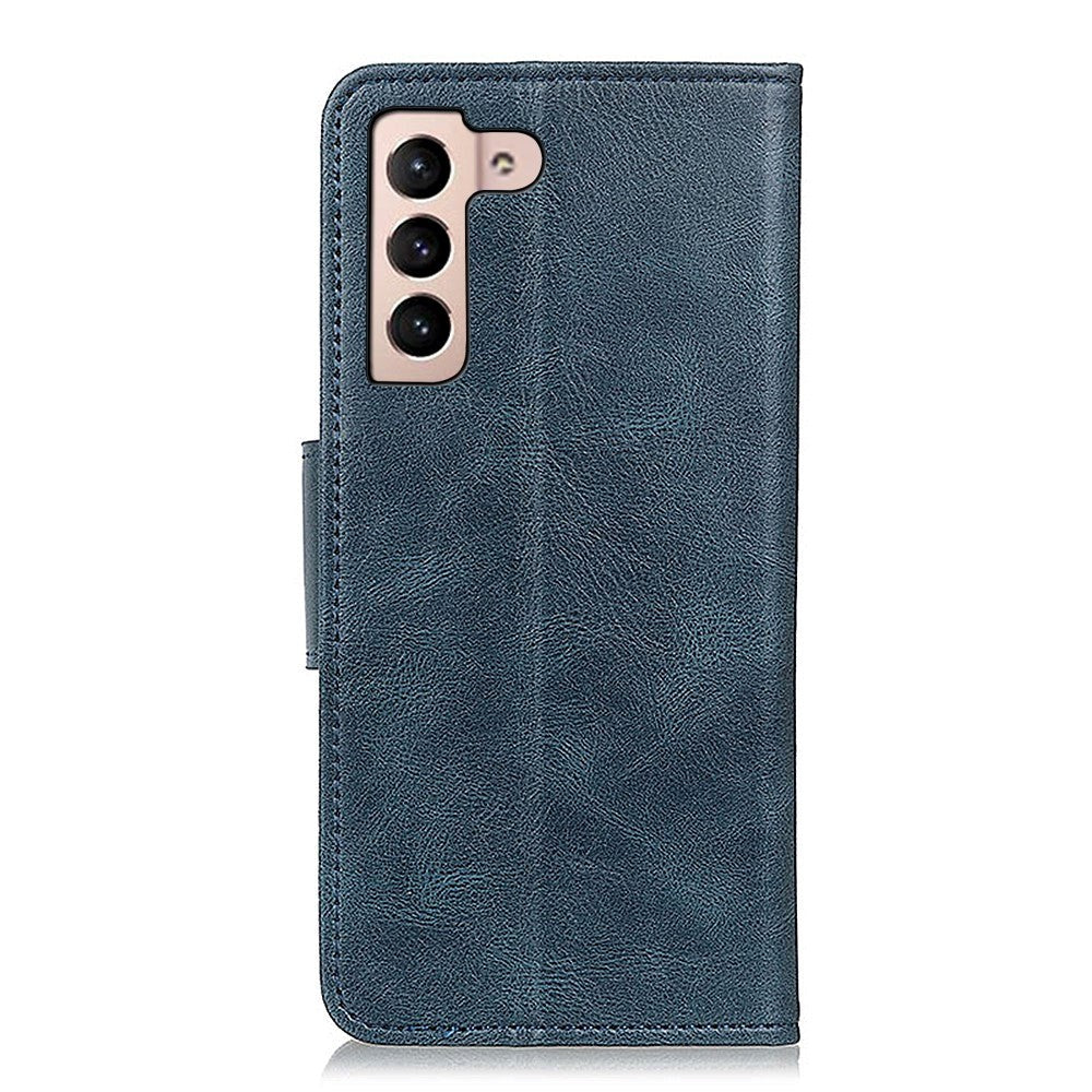 Samsung Galaxy S22 Vintage Horse Texture Læder Cover m. Pung - Blå