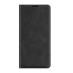 Samsung Galaxy S22 Ultra Mat Læder Flip Cover m. Kortholder & Standerfunktion - Sort