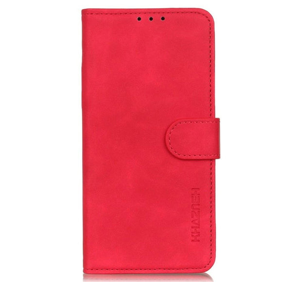 Samsung Galaxy S22 KHAZNEH Retro Læder Cover m. Pung - Rød
