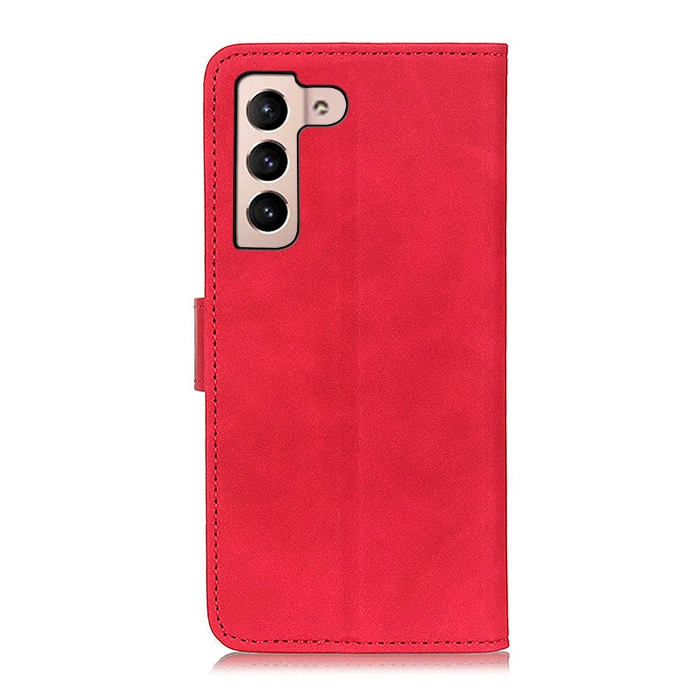 Samsung Galaxy S22 KHAZNEH Retro Læder Cover m. Pung - Rød