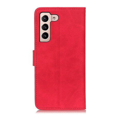 Samsung Galaxy S22 KHAZNEH Retro Læder Cover m. Pung - Rød
