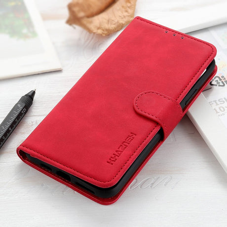 Samsung Galaxy S22 KHAZNEH Retro Læder Cover m. Pung - Rød