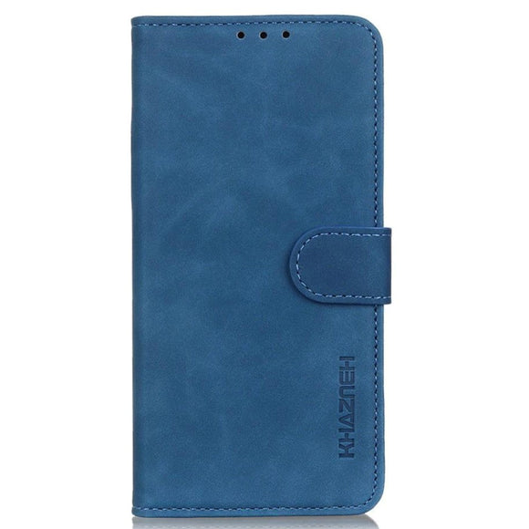 Samsung Galaxy S22 KHAZNEH Retro Læder Cover m. Pung - Blå