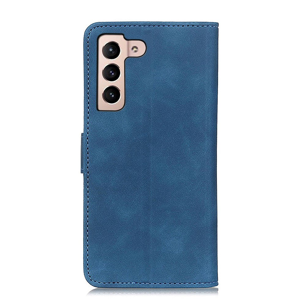 Samsung Galaxy S22 KHAZNEH Retro Læder Cover m. Pung - Blå