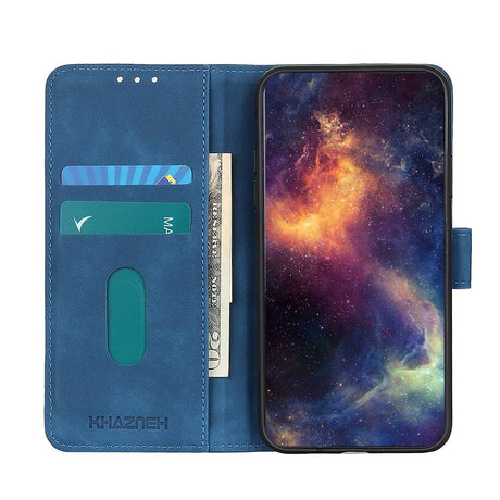 Samsung Galaxy S22 KHAZNEH Retro Læder Cover m. Pung - Blå
